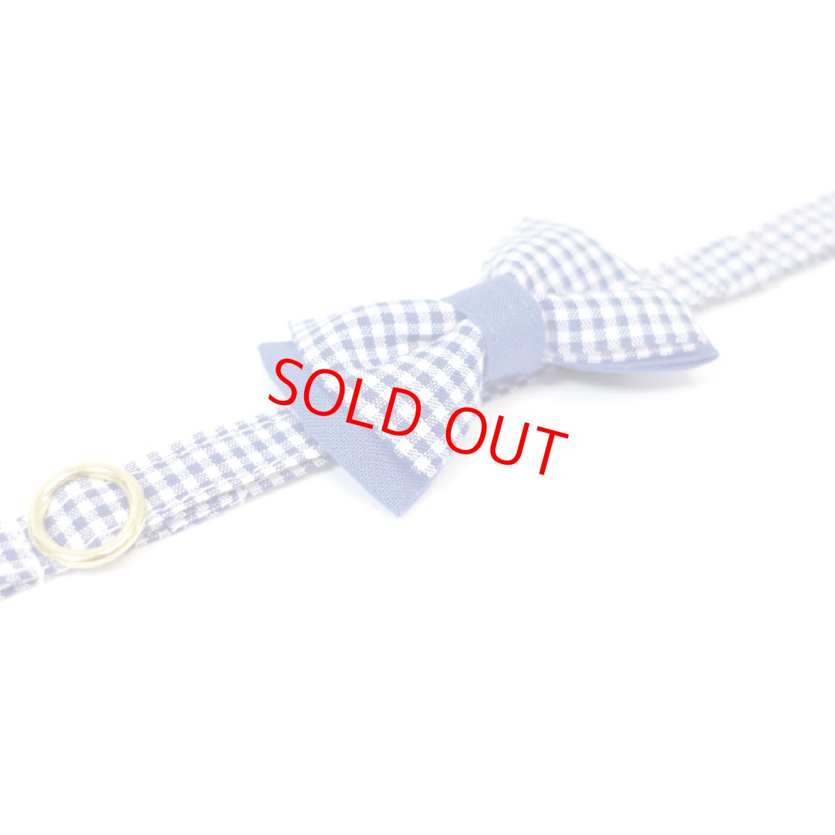 画像2: Ｂasic gingham Check/ベーシックギンガムチェック/ダブルリボン首輪（ブルー） (2)