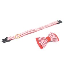 画像3: Ｂasic gingham Check/ベーシックギンガムチェック/ダブルリボン首輪（レッド） (3)