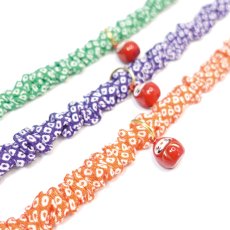 画像6: Mサイズ限定商品/だるま鈴付き/セイフティーバックル付きシュシュ猫首輪/鹿の子柄/３色展開 (6)