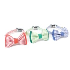 画像4: Ｂasic gingham Check/ベーシックギンガムチェック/ダブルリボン首輪（ブルー） (4)