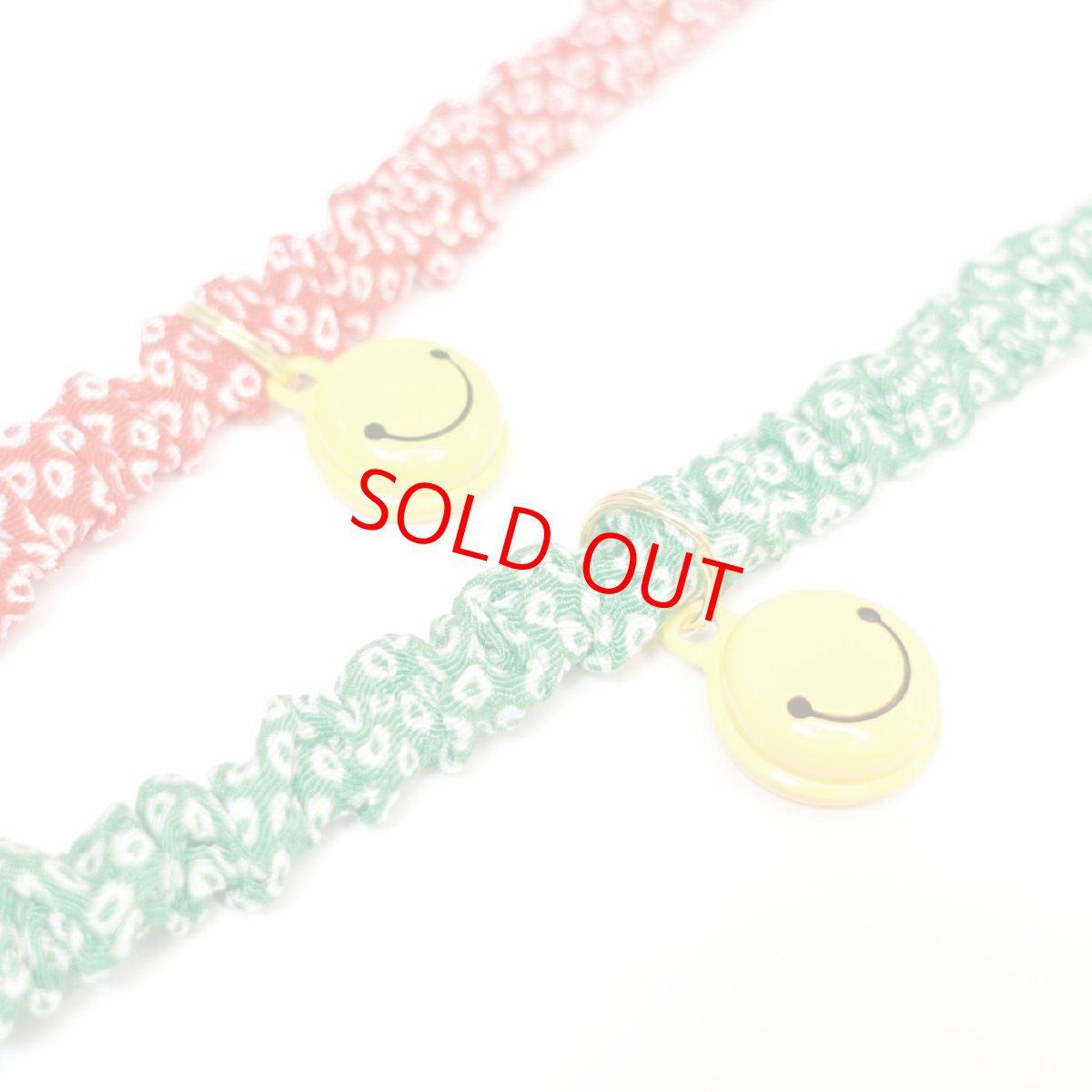 画像5: Lサイズ限定商品/スマイル鈴付き/セイフティーバックル付きシュシュ猫首輪/鹿の子柄/2色展開 (5)