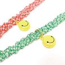 画像5: Lサイズ限定商品/スマイル鈴付き/セイフティーバックル付きシュシュ猫首輪/鹿の子柄/2色展開 (5)