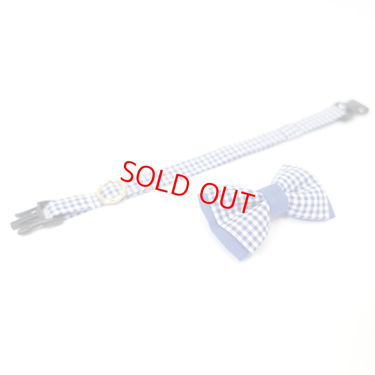 画像3: Ｂasic gingham Check/ベーシックギンガムチェック/ダブルリボン首輪（ブルー） (3)