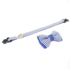 画像3: Ｂasic gingham Check/ベーシックギンガムチェック/ダブルリボン首輪（ブルー） (3)