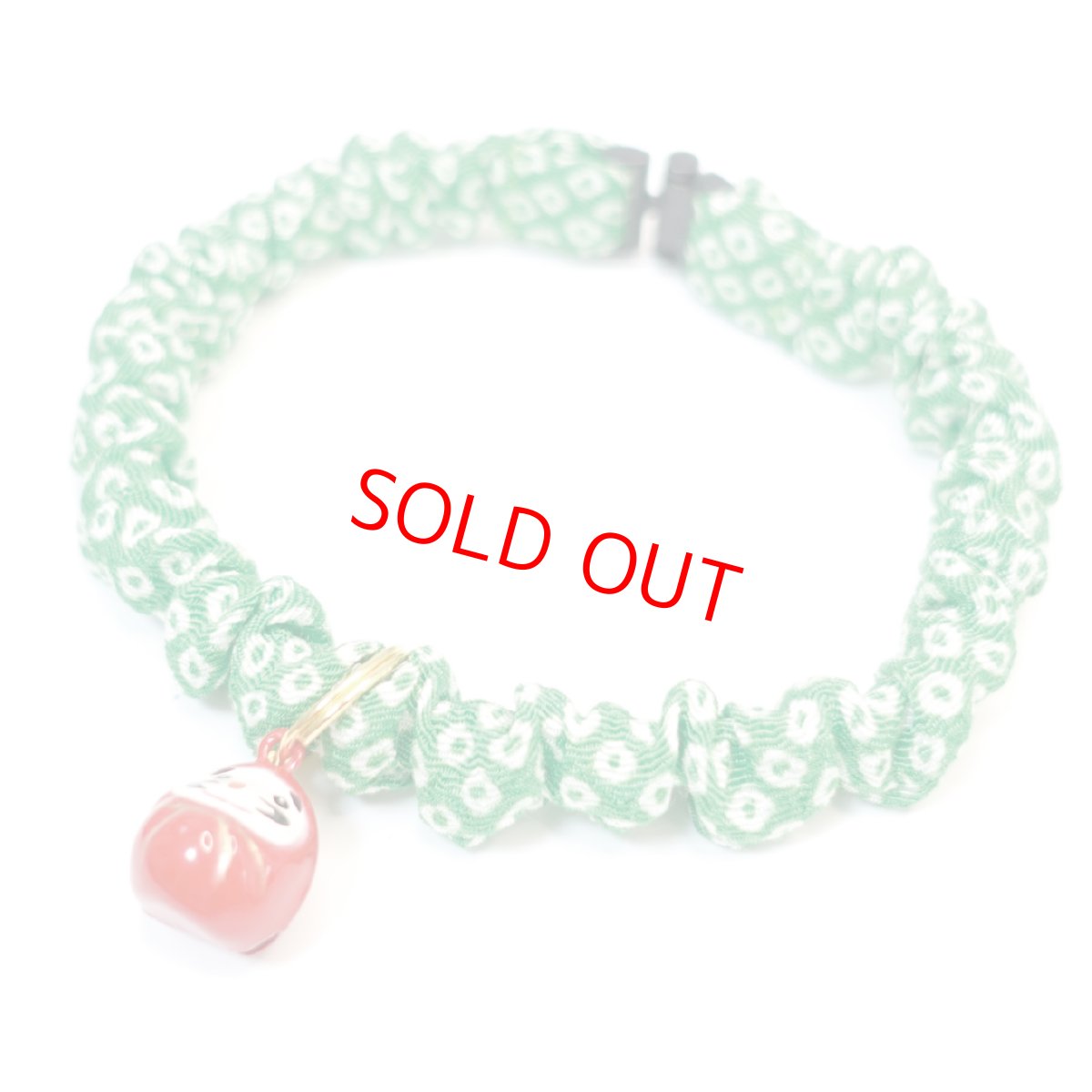 画像4: Mサイズ限定商品/だるま鈴付き/セイフティーバックル付きシュシュ猫首輪/鹿の子柄/３色展開 (4)