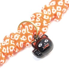 画像6: Mサイズ限定商品/招き猫ブラック鈴付き/セイフティーバックル付きシュシュ猫首輪/鹿の子柄/３色展開 (6)