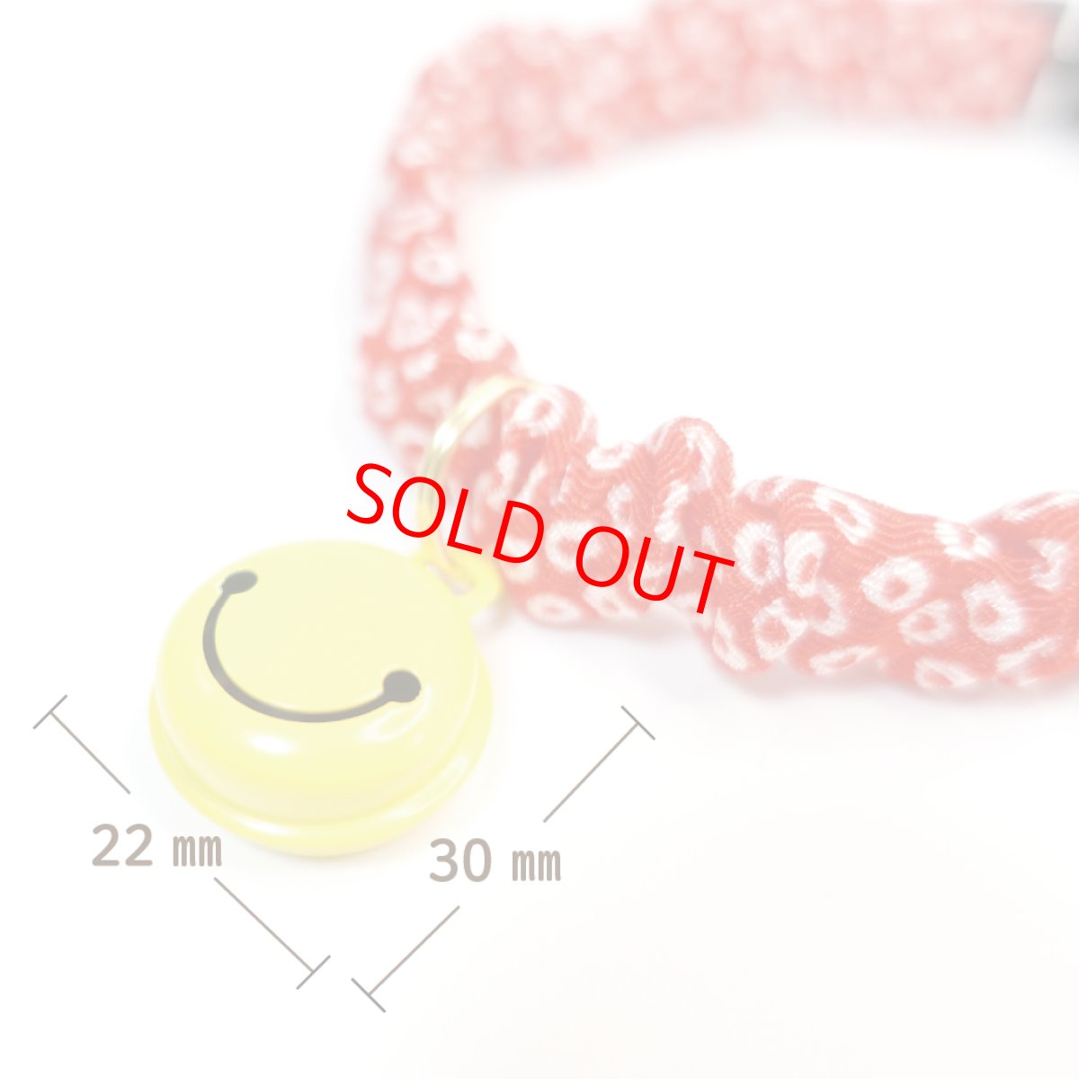 画像4: Lサイズ限定商品/スマイル鈴付き/セイフティーバックル付きシュシュ猫首輪/鹿の子柄/2色展開 (4)