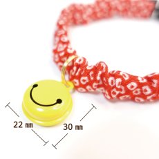 画像4: Lサイズ限定商品/スマイル鈴付き/セイフティーバックル付きシュシュ猫首輪/鹿の子柄/2色展開 (4)