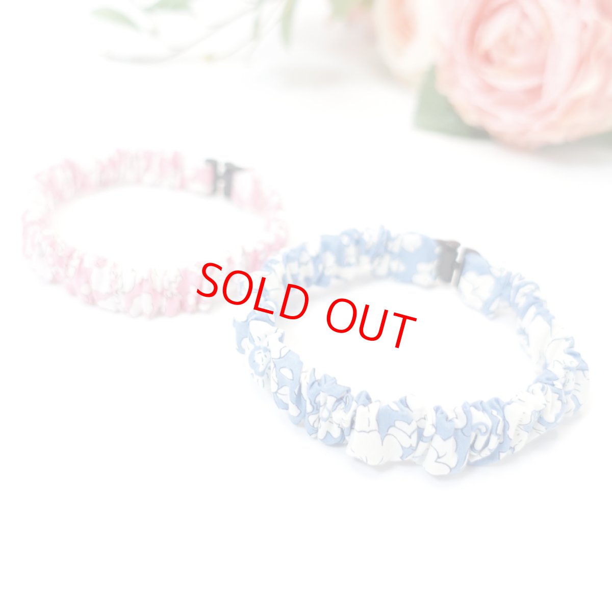 画像3: エアリーシュシュ・LIBERTYファブリック・シュシュ猫首輪・猫首輪（Betsy Boo/ベッツィブー）ブルー (3)