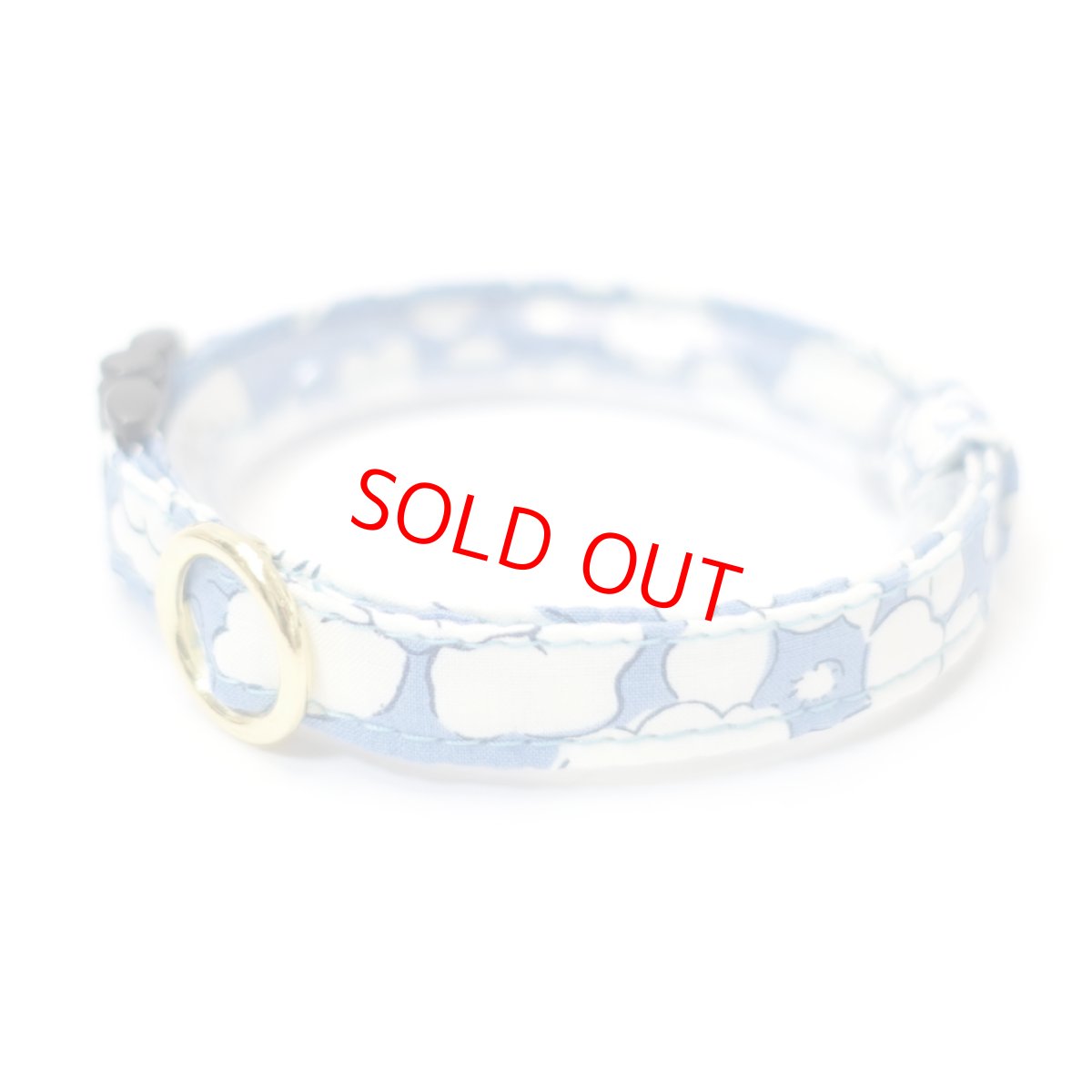 画像1: 子猫用首輪・エアリー首輪・LIBERTY Fabrics・リバティ・ファブリックス猫首輪・（Betsy Boo/ベッツィブー）ブルー (1)