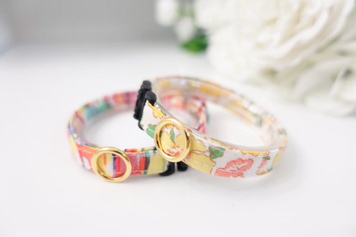 画像3: 子猫用首輪・エアリー首輪・LIBERTY Fabrics・リバティ・ファブリックス猫首輪・（ZACHARY/ザッカリー）カラフル (3)