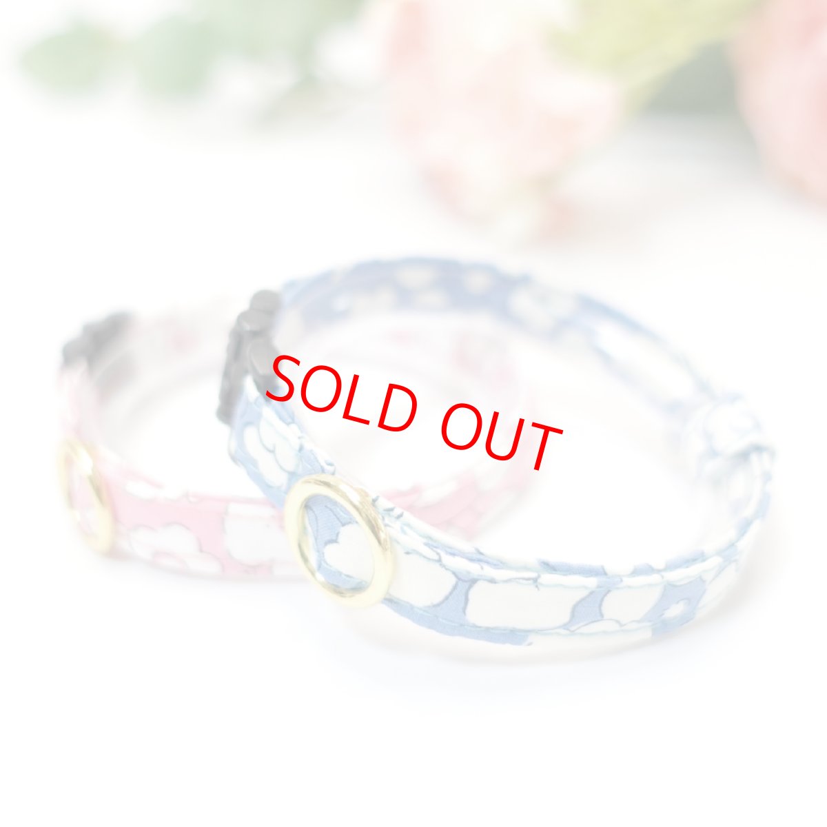 画像3: 子猫用首輪・エアリー首輪・LIBERTY Fabrics・リバティ・ファブリックス猫首輪・（Betsy Boo/ベッツィブー）ブルー (3)