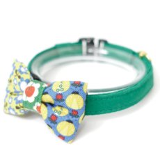 画像3: 昭和レトロな左右柄違い・ミニリボン猫首輪（J柄） (3)