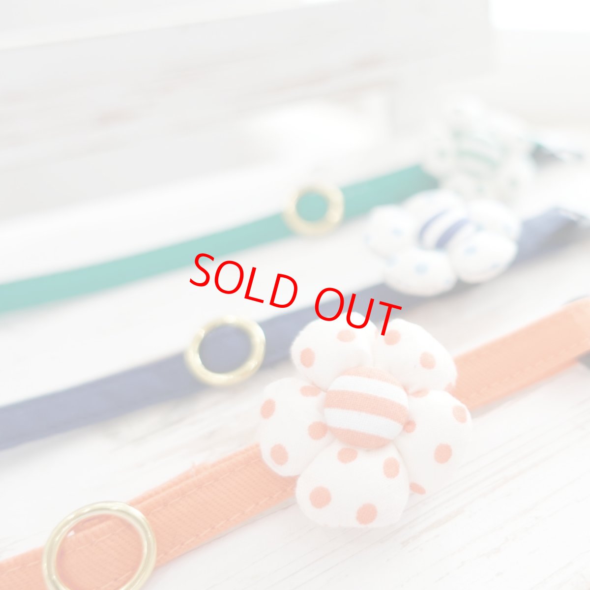 画像3: レトロドット・フラワーモチーフの首輪（ネイビー） (3)