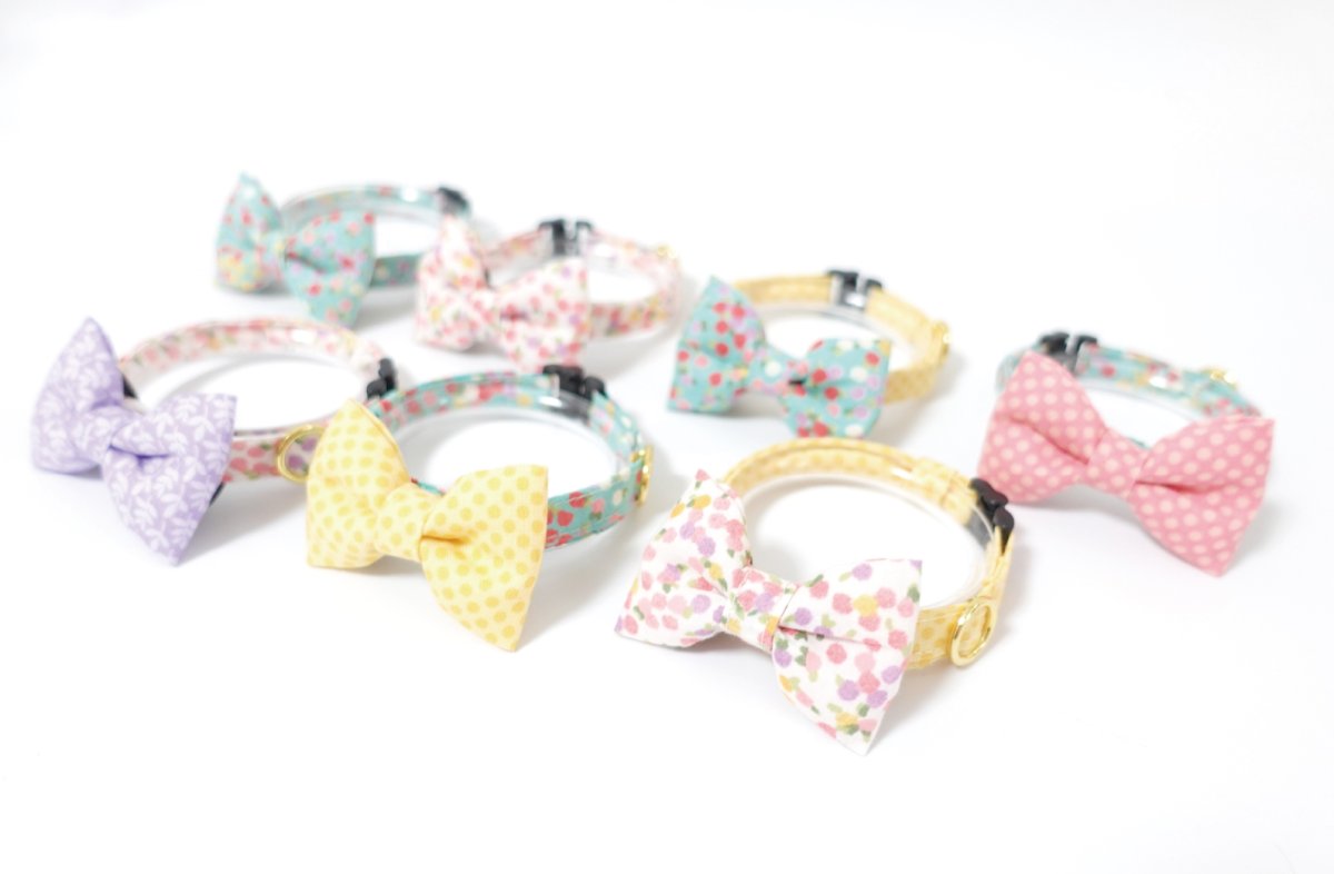 画像7: ひだまり猫のおひるねコレクション/リボン猫首輪/G柄 (7)