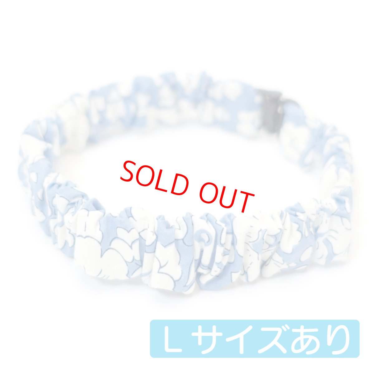 画像1: エアリーシュシュ・LIBERTYファブリック・シュシュ猫首輪・猫首輪（Betsy Boo/ベッツィブー）ブルー (1)