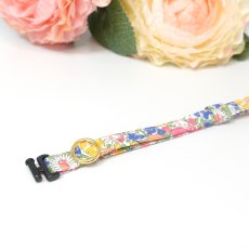 画像2: エアリー首輪・LIBERTY Fabrics・リバティ・ファブリックス猫首輪Betsy （ベッツィ）ディープピンク＆オレンジ (2)