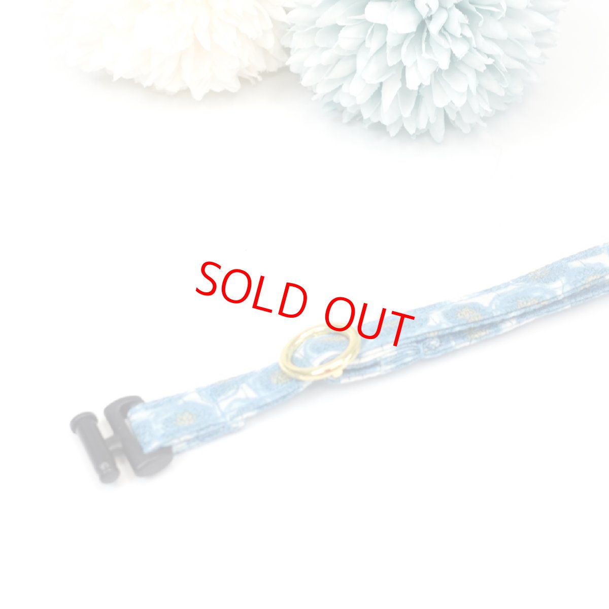 画像2: エアリー首輪・LIBERTY Fabrics・リバティ・ファブリックス猫首輪（Xanthe Sunbeam ザンジー・サンビーム）水色 (2)