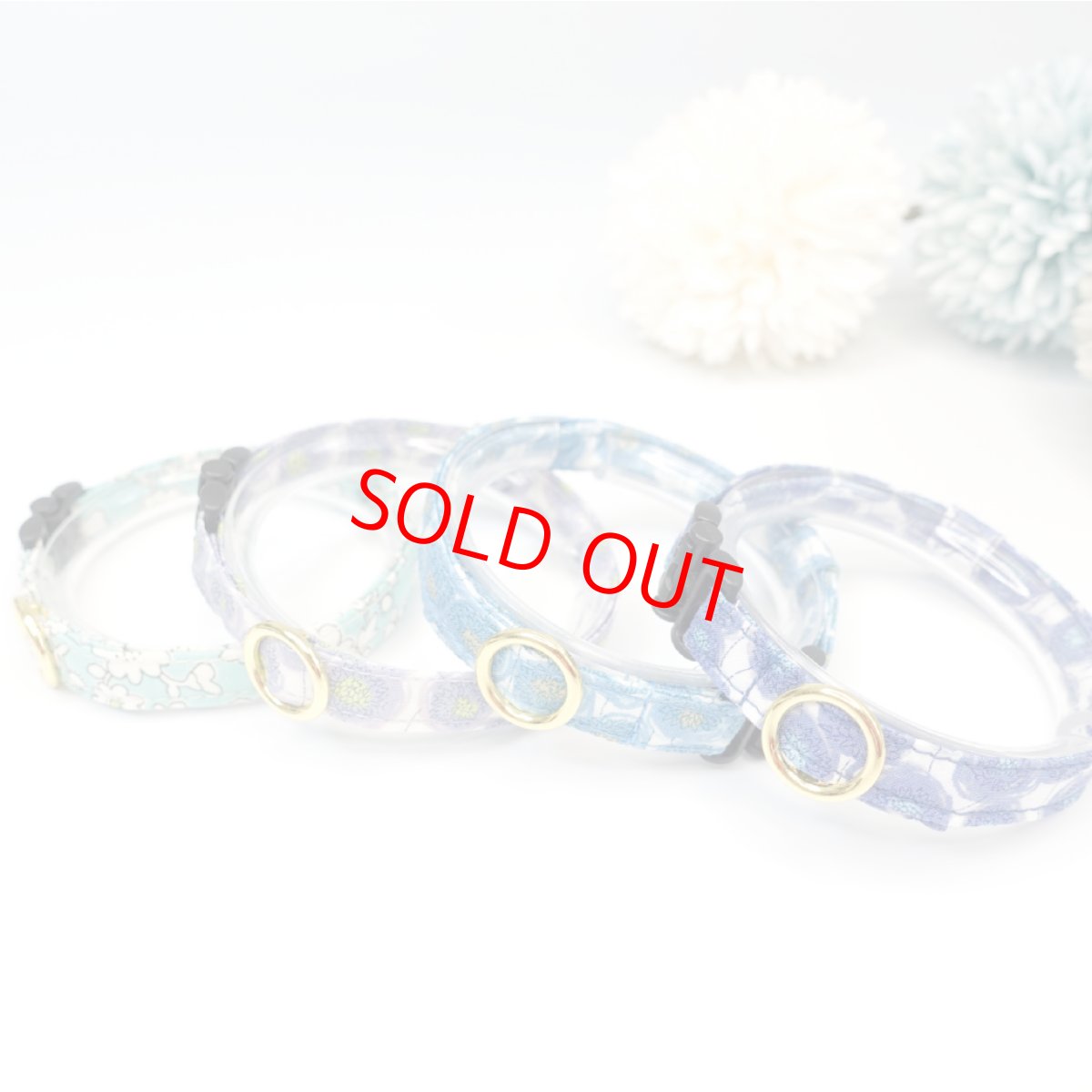 画像3: エアリー首輪・LIBERTY Fabrics・リバティ・ファブリックス猫首輪（Xanthe Sunbeam ザンジー・サンビーム）水色 (3)