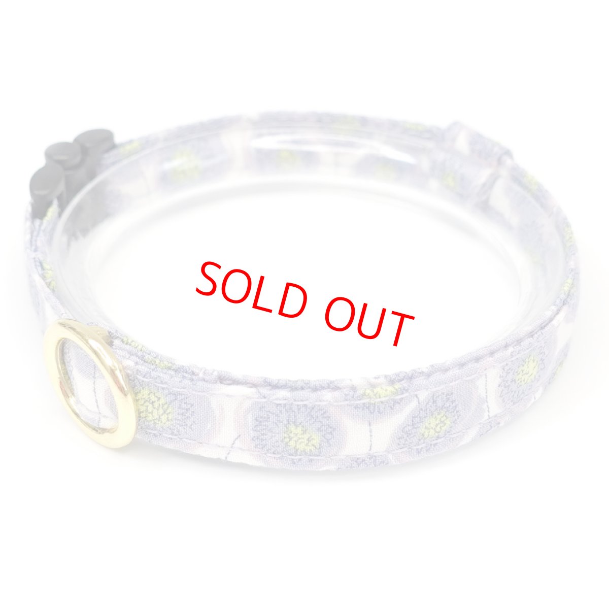 画像1: エアリー首輪・LIBERTY Fabrics・リバティ・ファブリックス猫首輪（Xanthe Sunbeam ザンジー・サンビーム）グレーパープル (1)