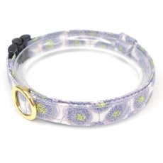画像1: エアリー首輪・LIBERTY Fabrics・リバティ・ファブリックス猫首輪（Xanthe Sunbeam ザンジー・サンビーム）グレーパープル (1)