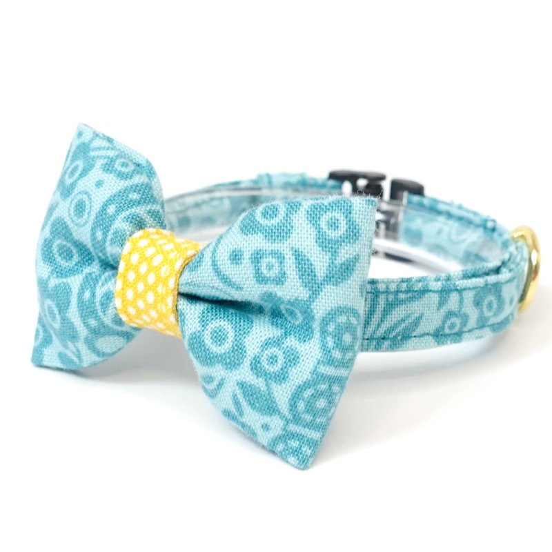 画像1: 森のティーパーティーコレクションL柄・リボン猫首輪