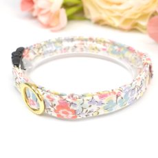 画像7: エアリー首輪・リバティ・ファブリックス猫首輪（Emma and Georgina/エマアンドジョージーナ）アプリコット (7)