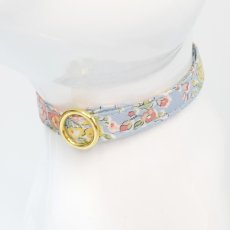 画像2: エアリー首輪・LIBERTY Fabrics・リバティ・ファブリックス猫首輪（リバティプリント テイタム）ブルー系 (2)