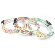 画像8: 子猫用首輪・エアリー首輪・リバティ・ファブリックス猫首輪（Emma and Georgina/エマアンドジョージーナ）アプリコット (8)