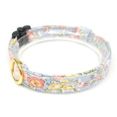 画像1: エアリー首輪・LIBERTY Fabrics・リバティ・ファブリックス猫首輪（リバティプリント テイタム）ブルー系 (1)