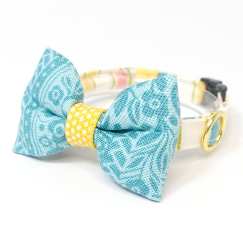 画像1: 森のティーパーティーコレクションM柄・リボン猫首輪