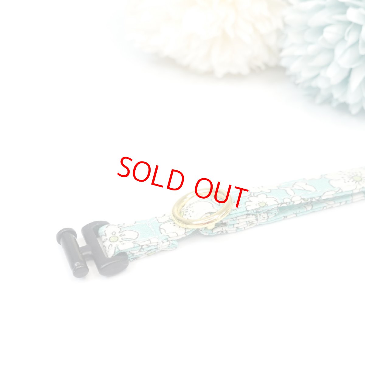 画像2: エアリー首輪・LIBERTY Fabrics・リバティ・ファブリックス猫首輪（リバティプリント カペル）グリーン系 (2)