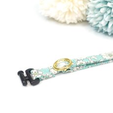 画像2: エアリー首輪・LIBERTY Fabrics・リバティ・ファブリックス猫首輪（リバティプリント カペル）グリーン系 (2)