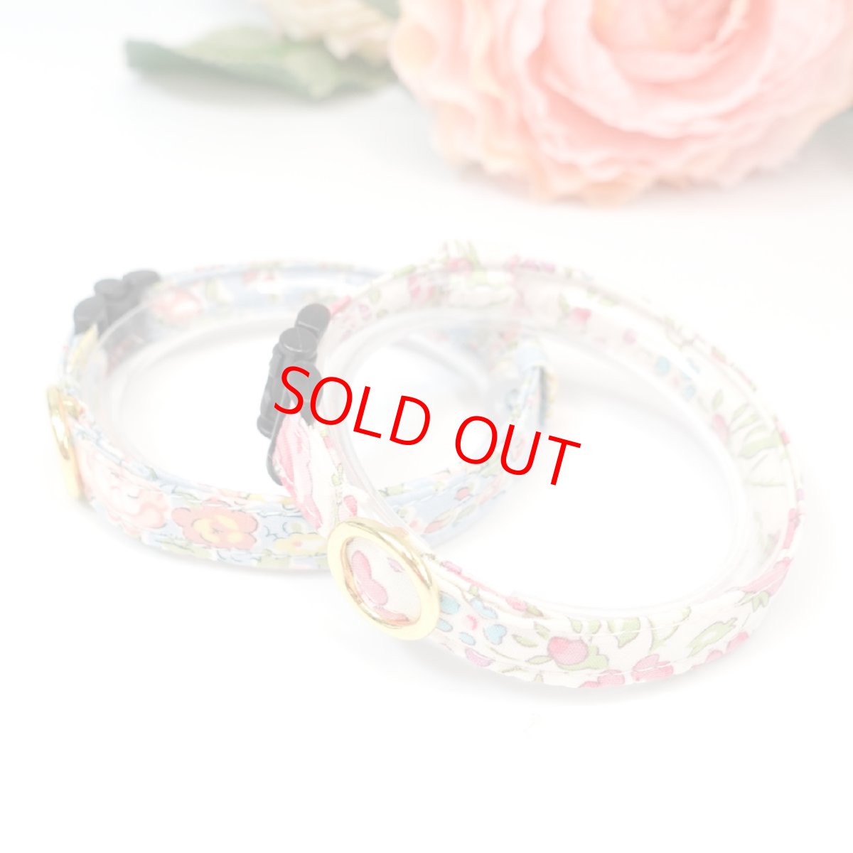 画像3: 子猫用首輪・エアリー首輪・LIBERTY Fabrics・リバティ・ファブリックス猫首輪（リバティプリント テイタム）ブルー系 (3)