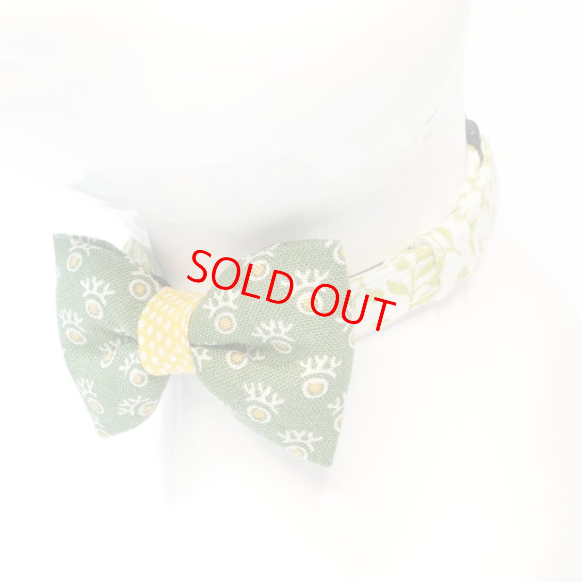 画像2: 森のティーパーティーコレクションA柄・リボン猫首輪 (2)