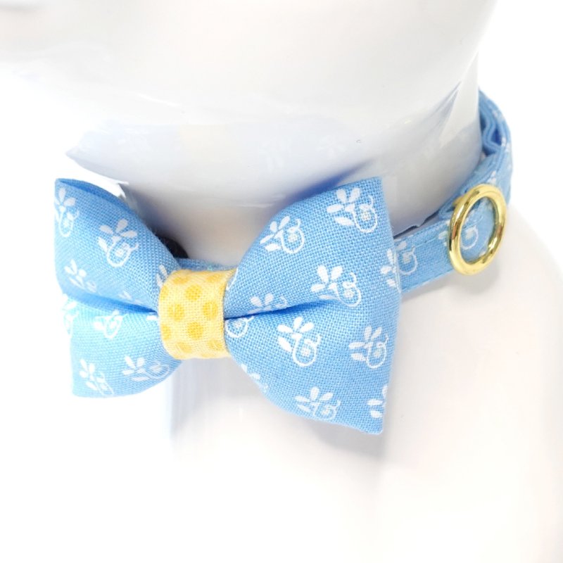 画像1: 森のティーパーティーコレクションB柄・リボン猫首輪