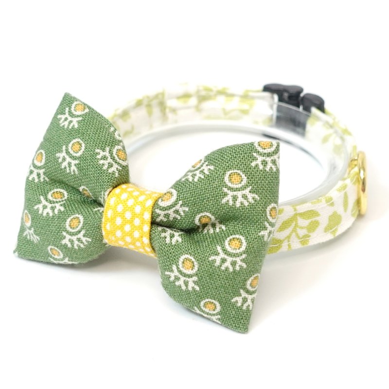 画像1: 森のティーパーティーコレクションA柄・リボン猫首輪