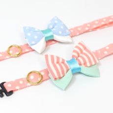 画像13: IRODORI・猫首輪・シンプル猫首輪/ピンクドット柄（リボン等の飾りパーツは別売りです） (13)