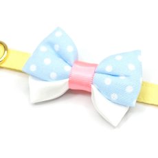 画像4: IRODORI・リボン/セレクトパーツ/水色ドット×ピンク（首輪は別売りです） (4)