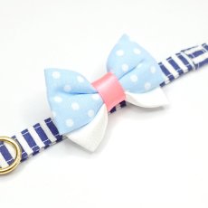 画像7: IRODORI・リボン/セレクトパーツ/水色ドット×ピンク（首輪は別売りです） (7)
