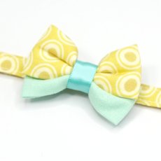 画像5: IRODORI・猫首輪・シンプル猫首輪/イエロー楕円ドット柄（リボン等の飾りパーツは別売りです） (5)