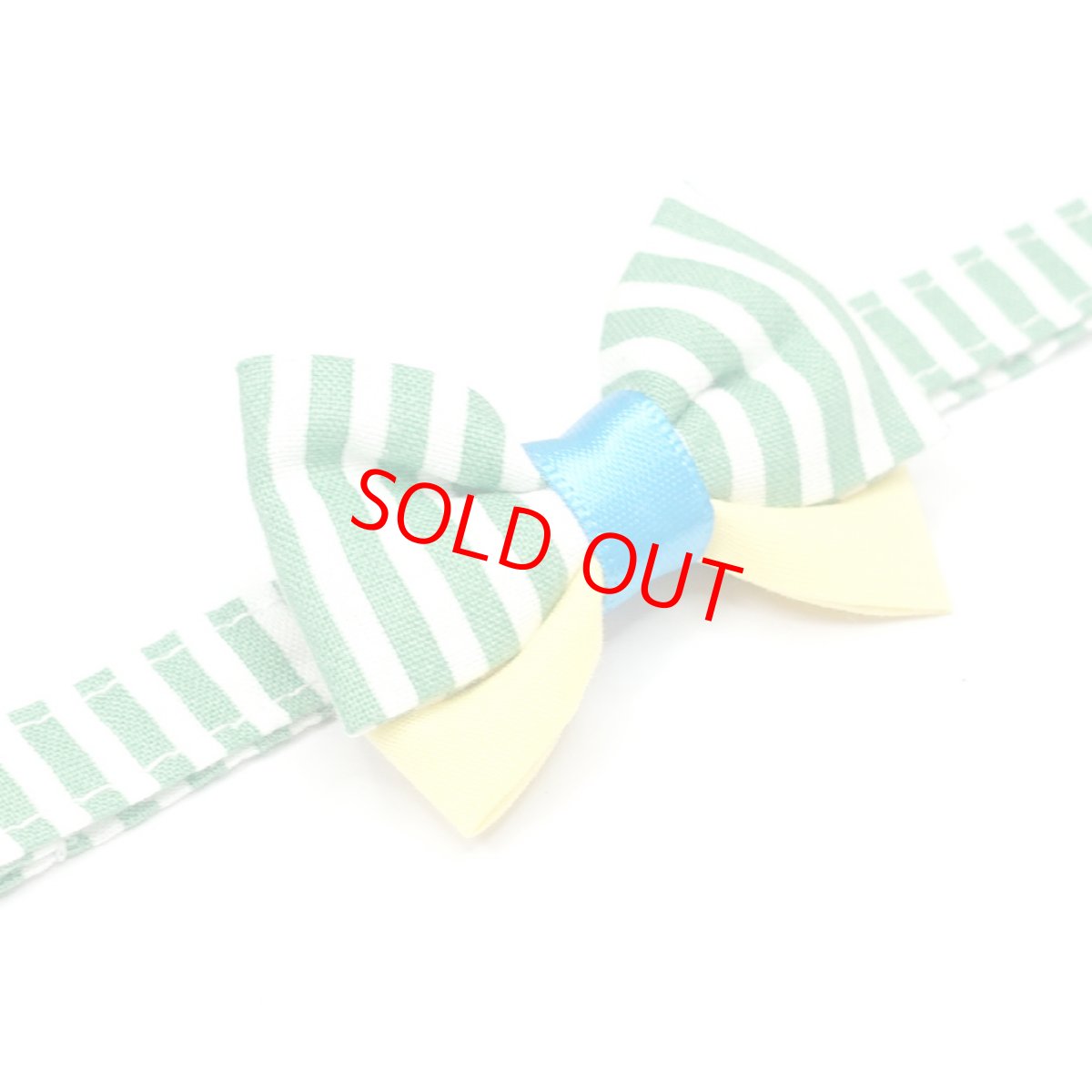 画像6: IRODORI・猫首輪・シンプル猫首輪/グリーンボーダー柄（リボン等の飾りパーツは別売りです） (6)