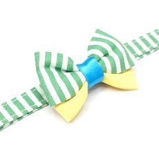 画像6: IRODORI・猫首輪・シンプル猫首輪/グリーンボーダー柄（リボン等の飾りパーツは別売りです） (6)
