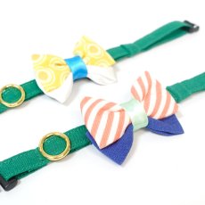 画像12: IRODORI・リボン/セレクトパーツ/楕円ドットイエロー×ブルー（首輪は別売りです） (12)
