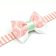 画像6: IRODORI・猫首輪・シンプル猫首輪/ピンクボーダー柄（リボン等の飾りパーツは別売りです） (6)