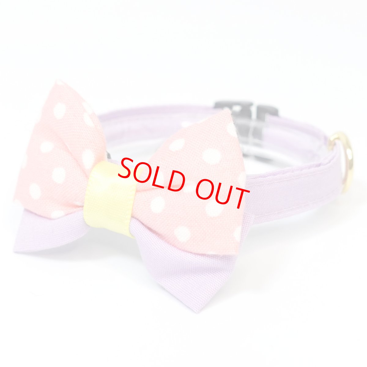 画像2: IRODORI・リボン/セレクトパーツ/ピンクドット×イエロー（首輪は別売りです） (2)