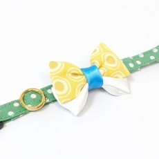 画像4: IRODORI・猫首輪・シンプル猫首輪/グリーンドット柄（リボン等の飾りパーツは別売りです） (4)