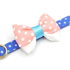 画像6: IRODORI・猫首輪・シンプル猫首輪/ブルー×ホワイト星柄（リボン等の飾りパーツは別売りです） (6)