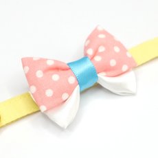 画像9: IRODORI・リボン/セレクトパーツ/ピンクドット×水色（首輪は別売りです） (9)