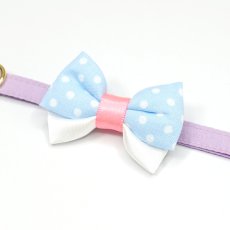 画像5: IRODORI・リボン/セレクトパーツ/水色ドット×ピンク（首輪は別売りです） (5)